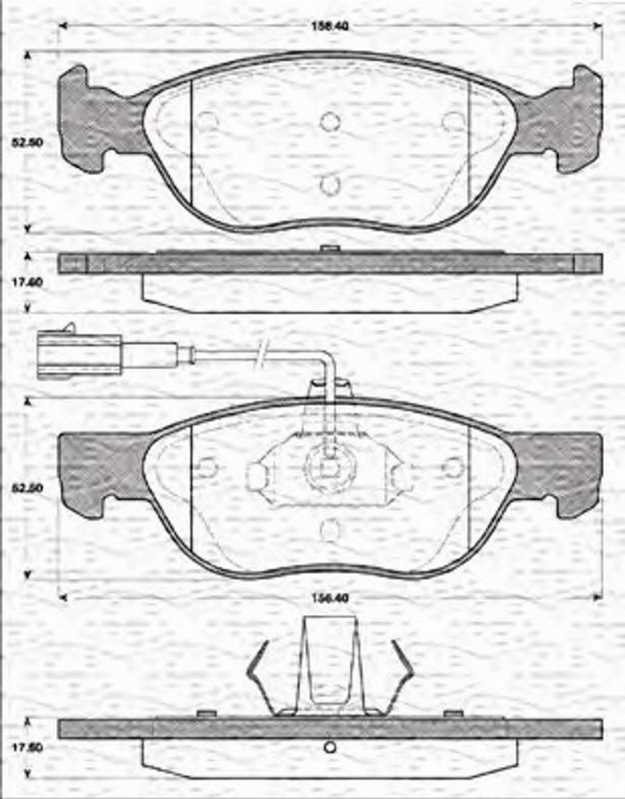 Magneti Marelli 363702161198 - Тормозные колодки, дисковые, комплект unicars.by