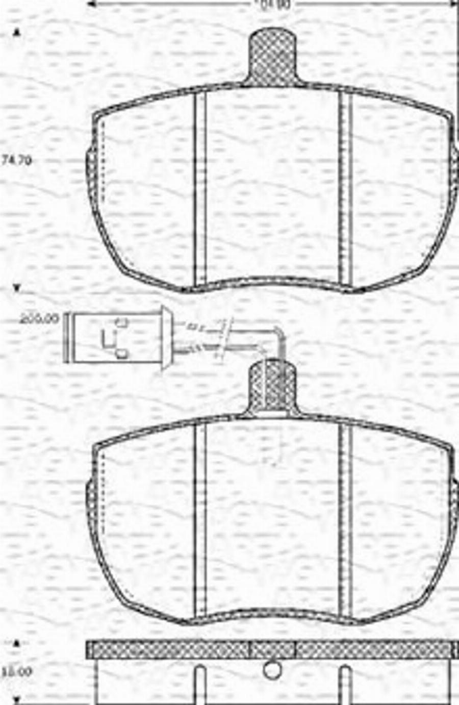 Magneti Marelli 363702161152 - Тормозные колодки, дисковые, комплект unicars.by