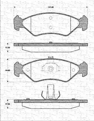 Magneti Marelli 363702161189 - Тормозные колодки, дисковые, комплект unicars.by