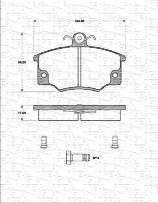 Magneti Marelli 363702161184 - Тормозные колодки, дисковые, комплект unicars.by