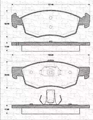 Magneti Marelli 363702161186 - Тормозные колодки, дисковые, комплект unicars.by