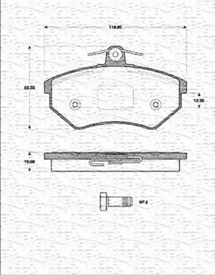 Magneti Marelli 363702161181 - Тормозные колодки, дисковые, комплект unicars.by