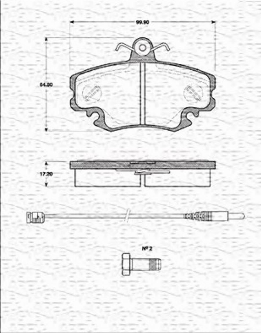 Magneti Marelli 363702161182 - Тормозные колодки, дисковые, комплект unicars.by