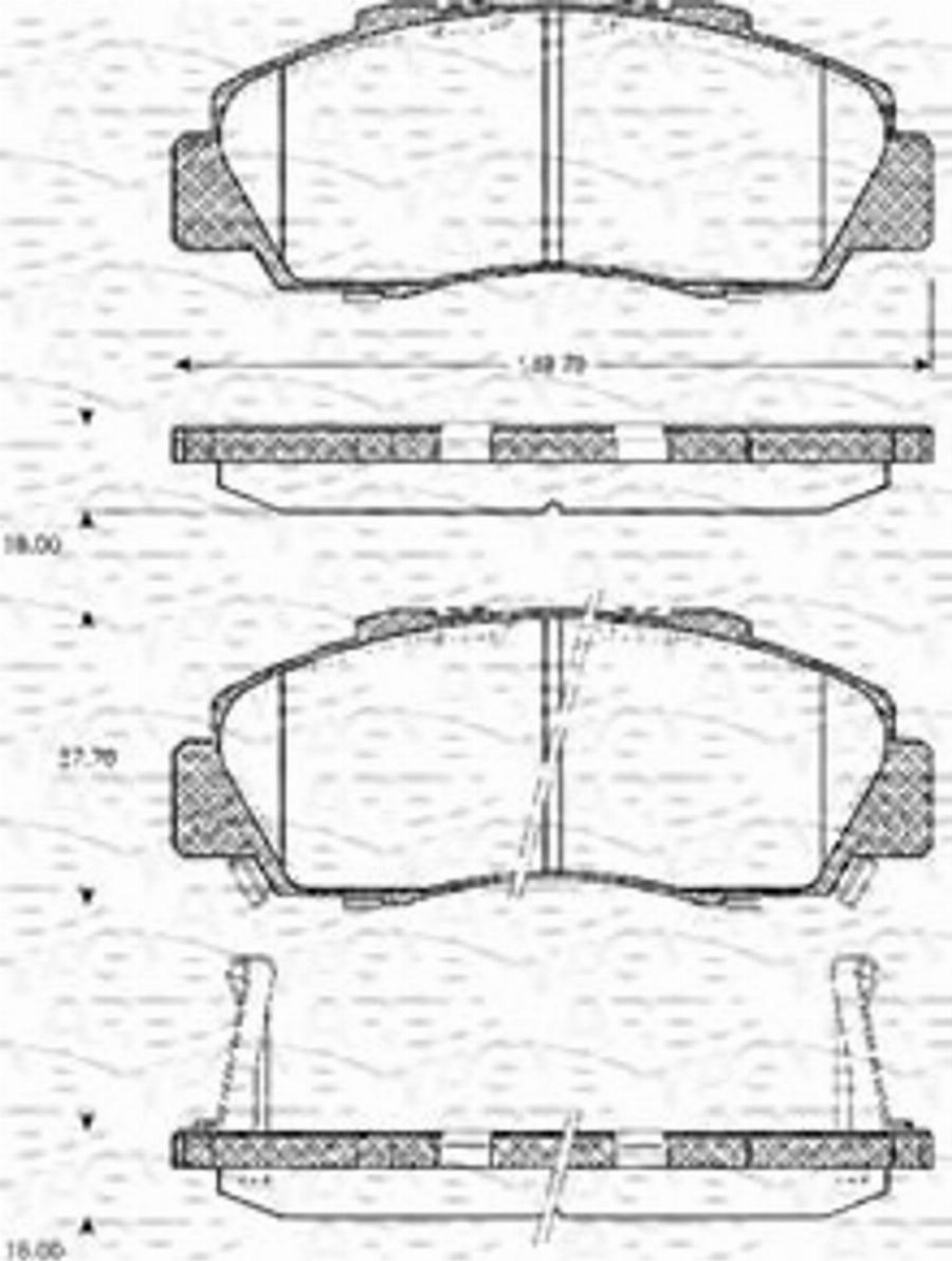 Magneti Marelli 363702161130 - Тормозные колодки, дисковые, комплект unicars.by