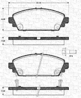 Magneti Marelli 363702161131 - Тормозные колодки, дисковые, комплект unicars.by