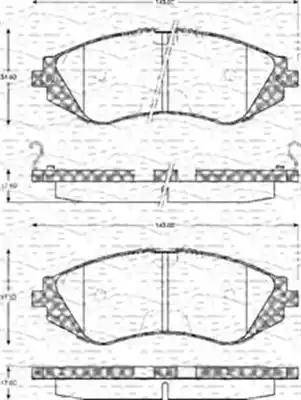 Magneti Marelli 363702161128 - Тормозные колодки, дисковые, комплект unicars.by