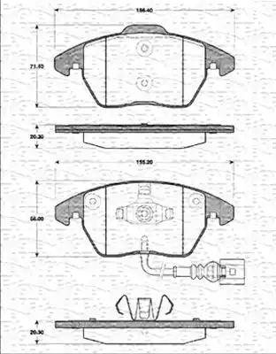 Magneti Marelli 363702161171 - Тормозные колодки, дисковые, комплект unicars.by