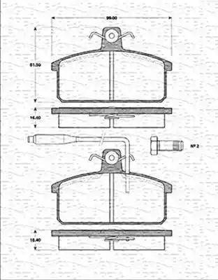 Magneti Marelli 363702161178 - Тормозные колодки, дисковые, комплект unicars.by