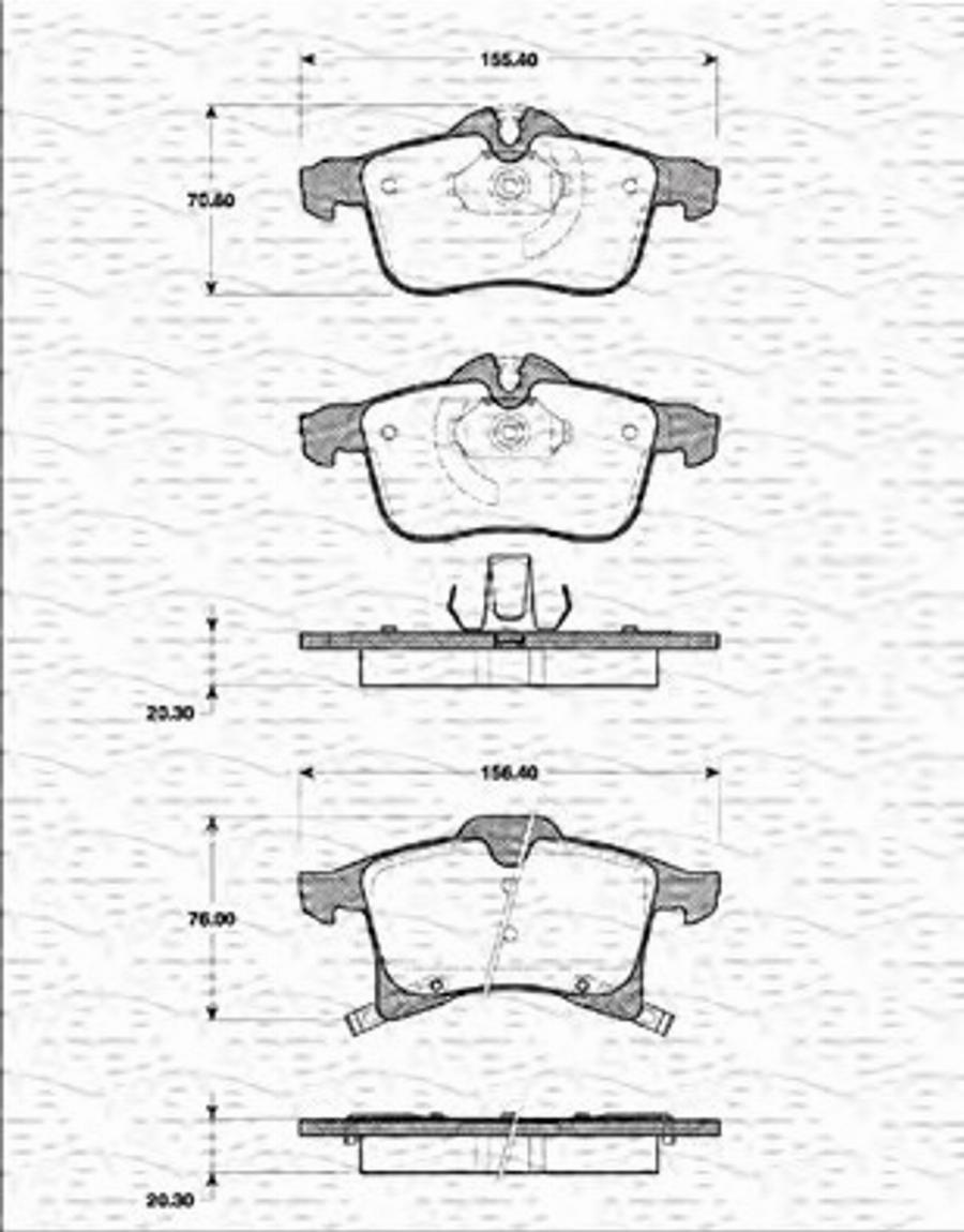 Magneti Marelli 363702161172 - Тормозные колодки, дисковые, комплект unicars.by