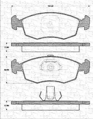 Magneti Marelli 363702161308 - Тормозные колодки, дисковые, комплект unicars.by