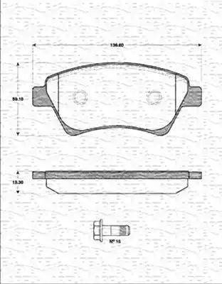 Magneti Marelli 363702161245 - Тормозные колодки, дисковые, комплект unicars.by