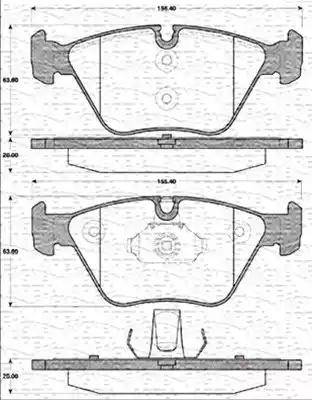 Magneti Marelli 363702161243 - Тормозные колодки, дисковые, комплект unicars.by