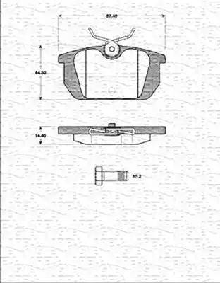 Magneti Marelli 363702161255 - Тормозные колодки, дисковые, комплект unicars.by