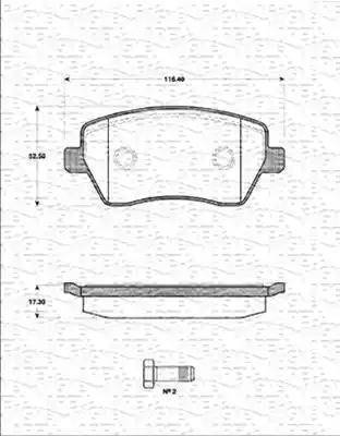 Magneti Marelli 363702161250 - Тормозные колодки, дисковые, комплект unicars.by