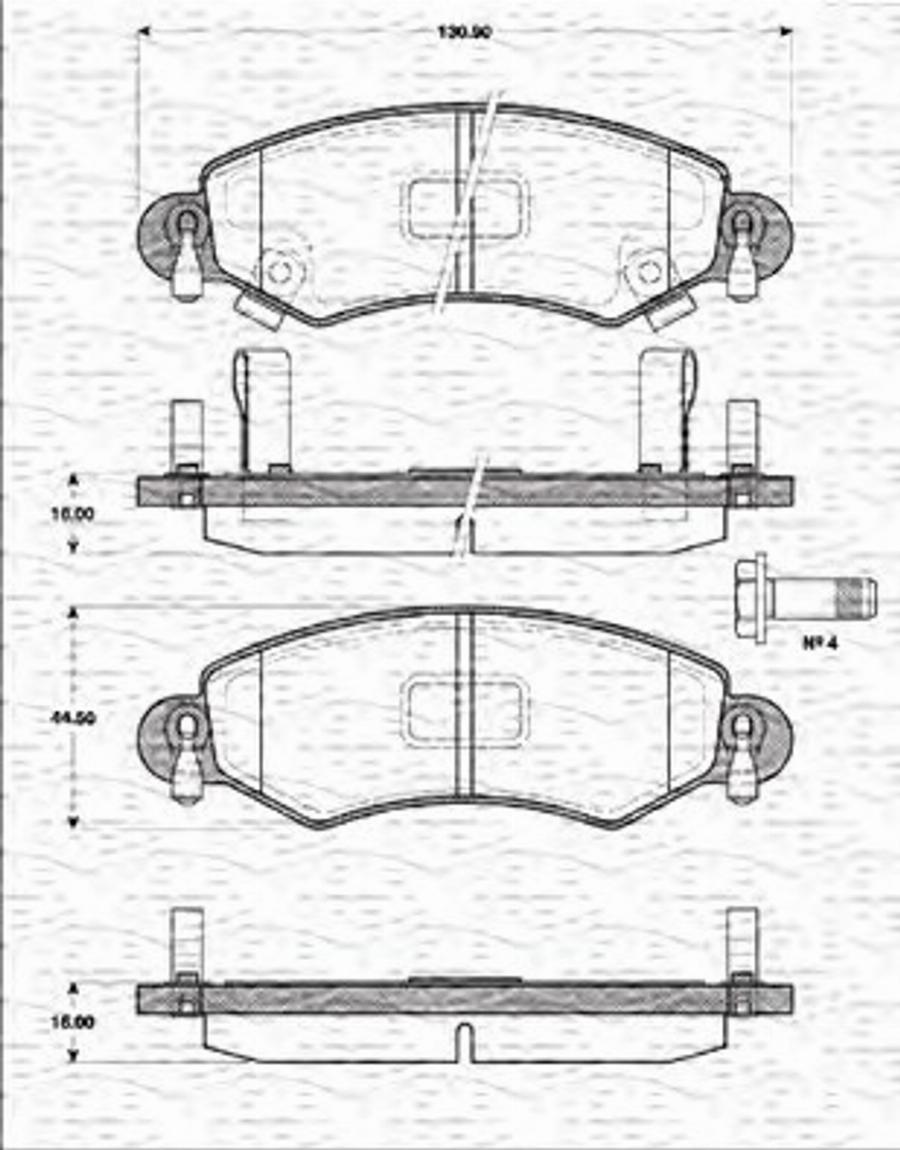 Magneti Marelli 363702161209 - Тормозные колодки, дисковые, комплект unicars.by