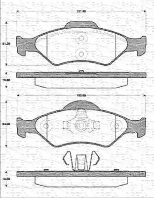 Magneti Marelli 363702161214 - Тормозные колодки, дисковые, комплект unicars.by