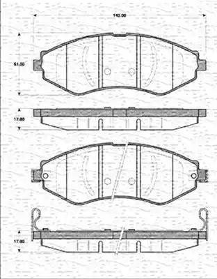 Magneti Marelli 363702161285 - Тормозные колодки, дисковые, комплект unicars.by