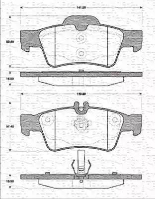 Magneti Marelli 363702161281 - Тормозные колодки, дисковые, комплект unicars.by