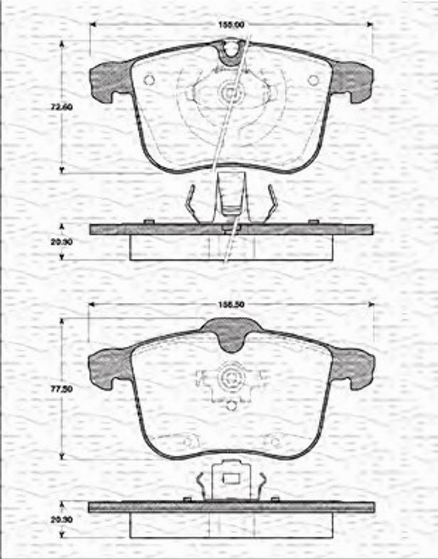 Magneti Marelli 363702161282 - Тормозные колодки, дисковые, комплект unicars.by