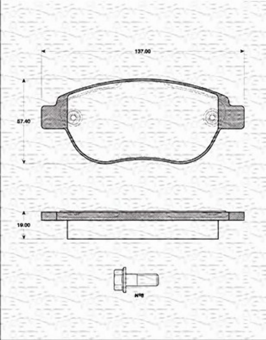 Magneti Marelli 363702161231 - Тормозные колодки, дисковые, комплект unicars.by