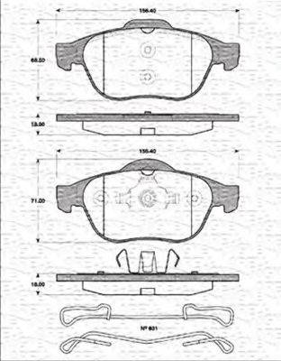 Magneti Marelli 363702161232 - Тормозные колодки, дисковые, комплект unicars.by