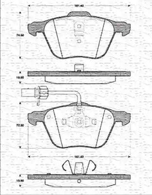 Magneti Marelli 363702161228 - Тормозные колодки, дисковые, комплект unicars.by