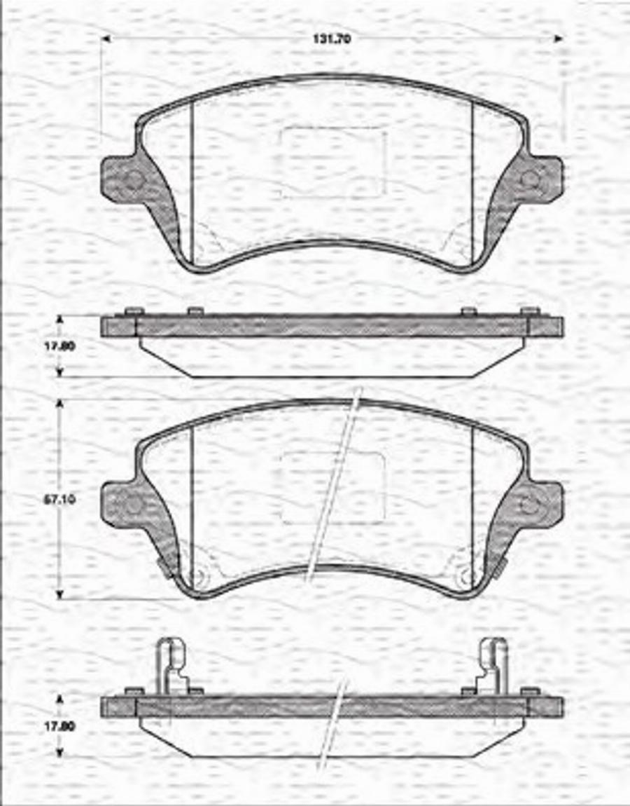 Magneti Marelli 363702161223 - Тормозные колодки, дисковые, комплект unicars.by