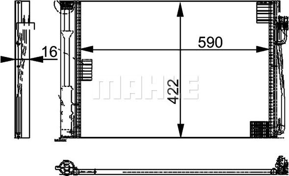 MAHLE AC 344 000P - Конденсатор кондиционера unicars.by