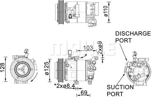 MAHLE ACP 1458 000P - Компрессор кондиционера unicars.by