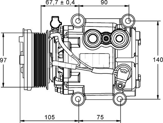 MAHLE ACP 848 000P - Компрессор кондиционера unicars.by