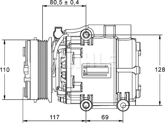 MAHLE ACP 858 000P - Компрессор кондиционера unicars.by