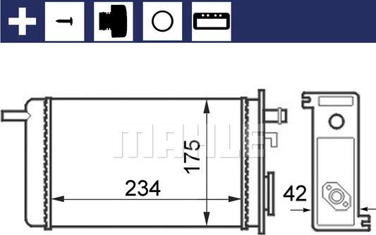 MAHLE AH 44 000S - Теплообменник, отопление салона unicars.by