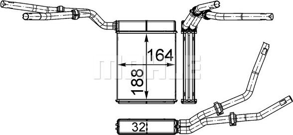 MAHLE AH 199 000S - Теплообменник, отопление салона unicars.by