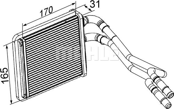 MAHLE AH 198 000P - Теплообменник, отопление салона unicars.by