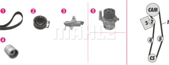 MAHLE CPK 106 000P - Водяной насос + комплект зубчатого ремня ГРМ unicars.by