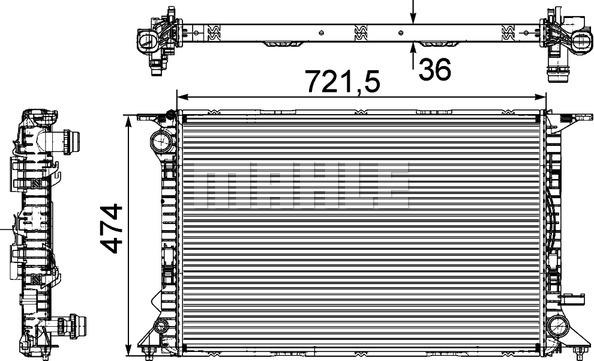 MAHLE CR 911 000P - Радиатор, охлаждение двигателя unicars.by