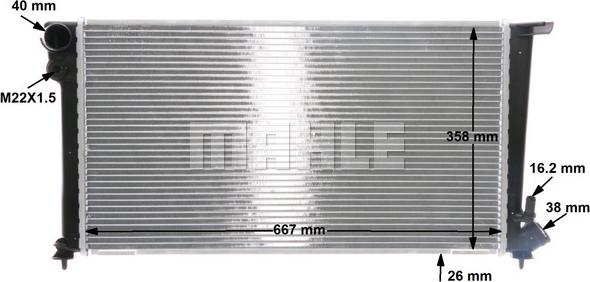 MAHLE CR 504 000S - Радиатор, охлаждение двигателя unicars.by