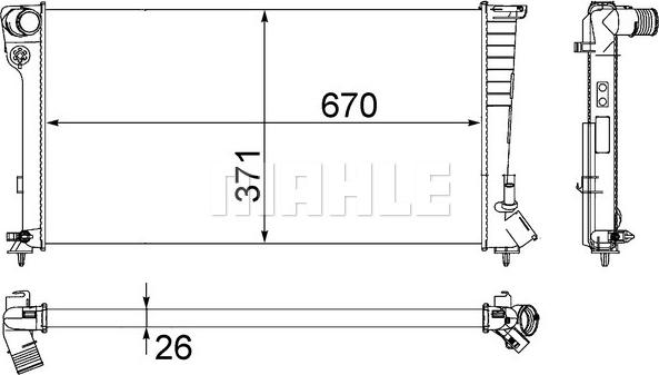 MAHLE CR 504 000S - Радиатор, охлаждение двигателя unicars.by