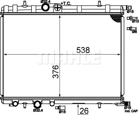 MAHLE CR 515 000S - Радиатор, охлаждение двигателя unicars.by