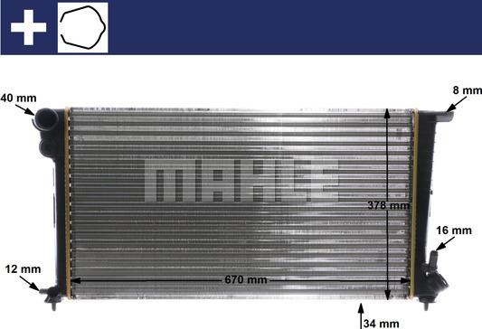 MAHLE CR 624 000S - Радиатор, охлаждение двигателя unicars.by