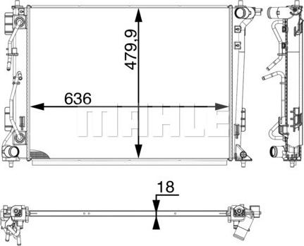 MAHLE CR 1971 000P - Радиатор, охлаждение двигателя unicars.by