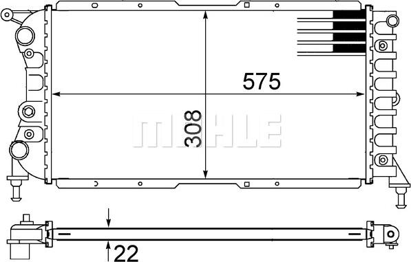 MAHLE CR 1441 000S - Радиатор, охлаждение двигателя unicars.by