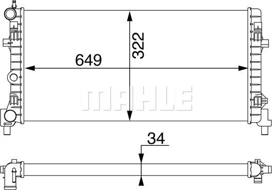 MAHLE CR 1096 000S - Радиатор, охлаждение двигателя unicars.by