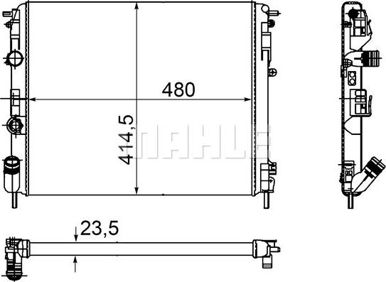 MAHLE CR 1145 000P - Радиатор, охлаждение двигателя unicars.by