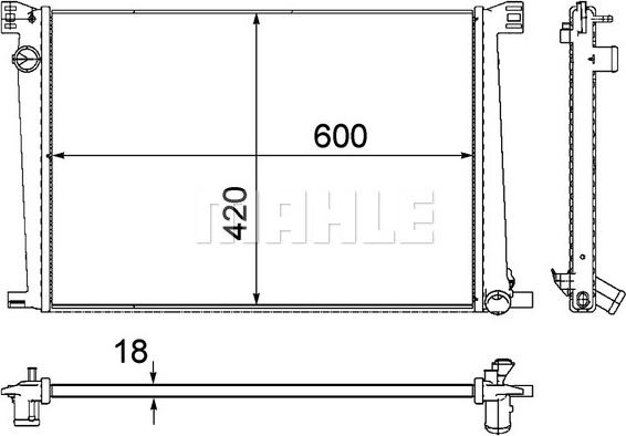 MAHLE CR 1123 000P - Радиатор, охлаждение двигателя unicars.by