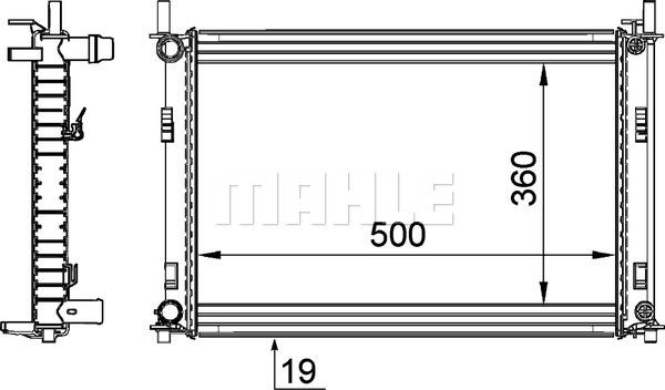 MAHLE CR 1354 000P - Радиатор, охлаждение двигателя unicars.by