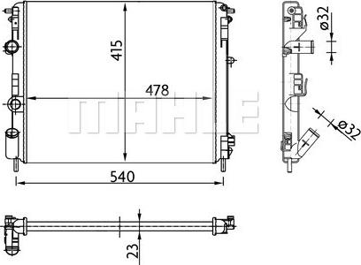 MAHLE CR 36 000S - Радиатор, охлаждение двигателя unicars.by