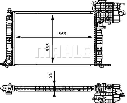 MAHLE CR 386 000P - Радиатор, охлаждение двигателя unicars.by