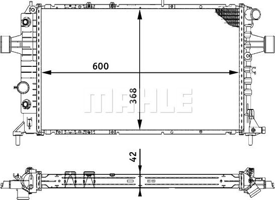 MAHLE CR 320 000S - Радиатор, охлаждение двигателя unicars.by