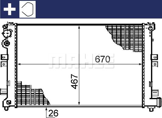 MAHLE CR 206 000S - Радиатор, охлаждение двигателя unicars.by